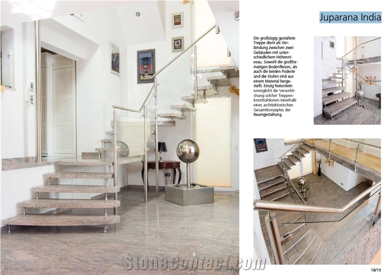 Juparana India Granite Stiarcase