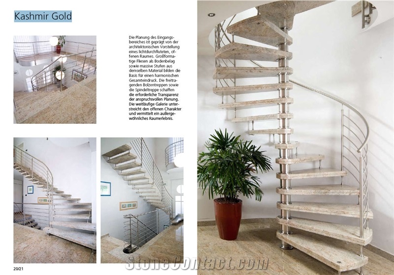 Kashmir Gold Yellow Granite Staircase