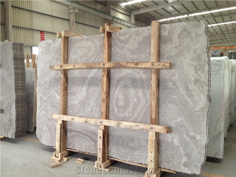 Wooden White Cross-Cut Slab, China Grey Marble