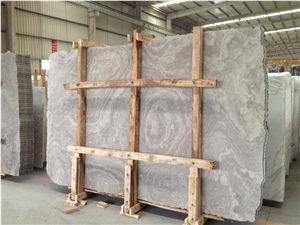 Wooden White Cross-Cut Slab, China Grey Marble