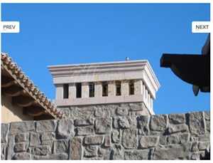 Chimney Caps in Cantera Stone, Gris Moreno Beige Cantera Chimney Caps
