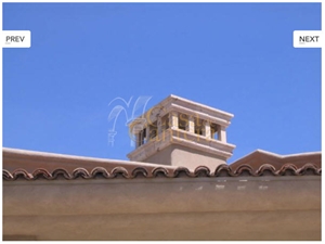 Chimney Caps in Cantera Stone, Gris Moreno Beige Cantera Chimney Caps