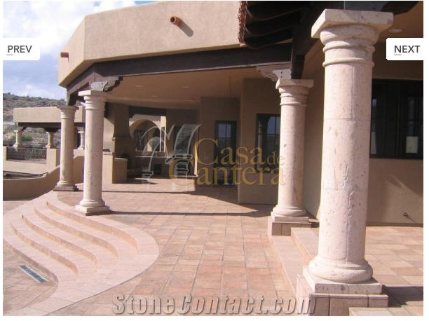 Columns in Pinon Cantera, Pinon White Cantera Columns