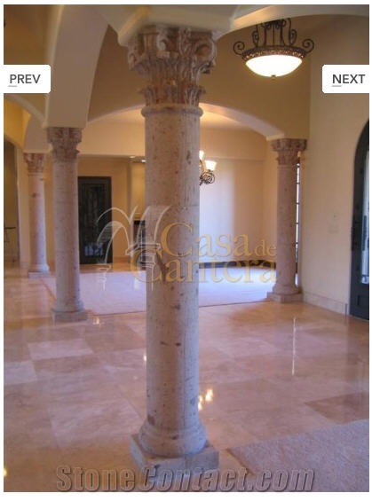 Columns in Pinon Cantera, Pinon White Cantera Columns