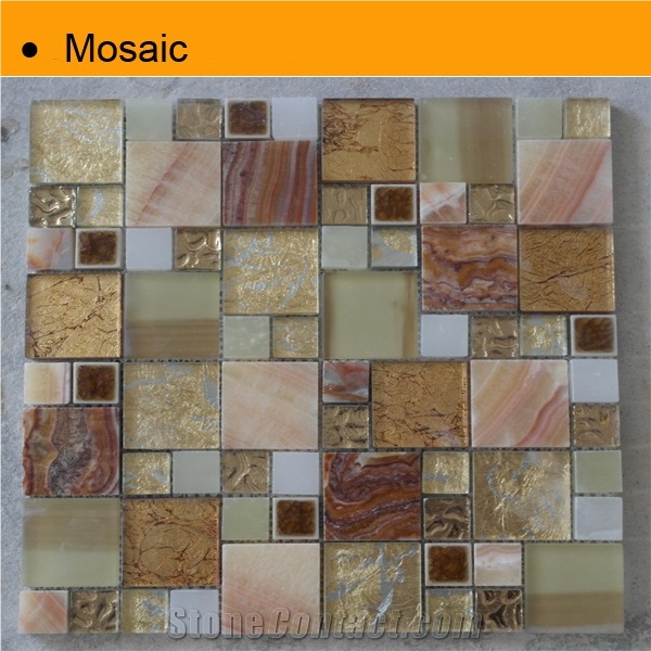 Onyx Mix Metal Mosaic Tile for Hotel Wall