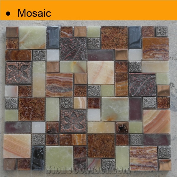 Onyx Mix Metal Mosaic Tile for Hotel Wall