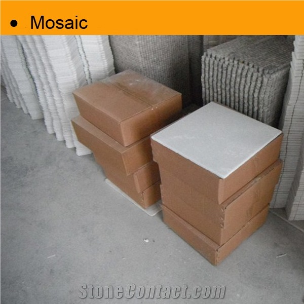 Roman Mosaic Tile Travertine Mosaic Tile, Grey Travertine Mosaic