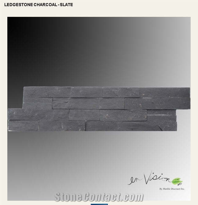 Ledge Stone Charcoal Slate, Black Slate Ledge Stone