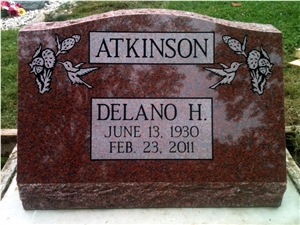 Cape Red Granite Slant Grave Marker