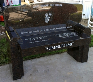 Hand Diamond Etched Granite Monument, Memorial Ben, Tan Brown Granite Urn, Vase, Bench Hand Diamond Etched Granite Monument, Memorial Ben, Tan Brown Granite Urn, Vase, Bench