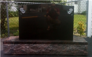 Hand Diamond Etching Tombstones, Black Granite Tombstones