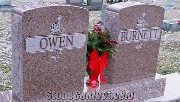 Red Granite Double Headstones