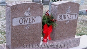 Red Granite Double Headstones