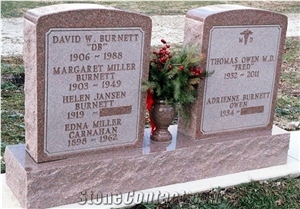 Red Granite Double Headstones