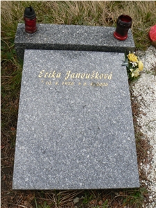 Tisska Slant Gravestone, Tisska Zula Grey Granite Slant Gravestone