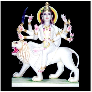 Durga Mata Indian God Statues, Taj White Marble Statues