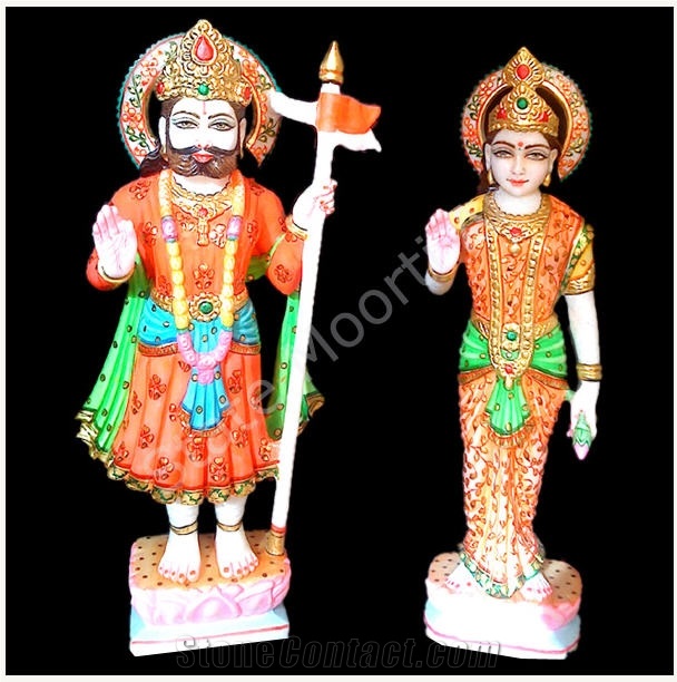 Ramdev Baba Indian God Statues, Banswara White Marble Statues