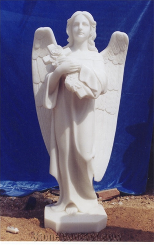 Angel Statue, White Marble Statue