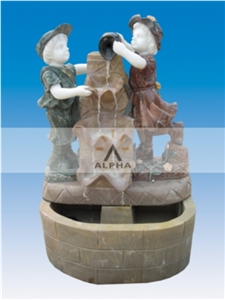 CHILREN STATUE GARDNE FOUNTAIN