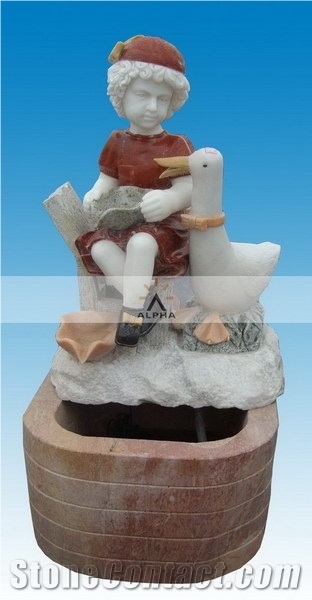 Colorful Marble Statue Fountain