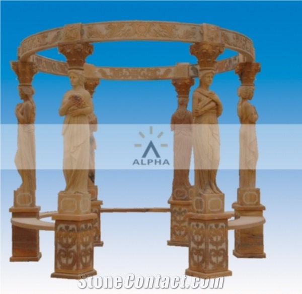 Garden Marble Gazebo, Red Marble Gazebo