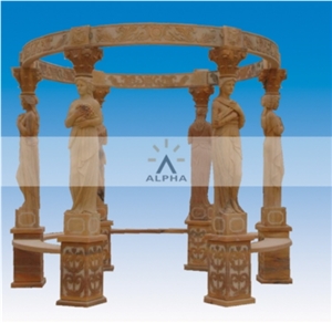 Garden Marble Gazebo, Red Marble Gazebo