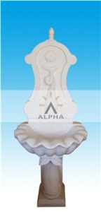 Indoor Water Wall Fountain, White Marble Wall Fountain