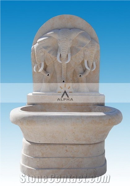 Beige Limestone Fountain