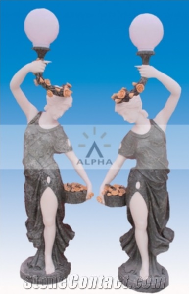 Marble Lamp Statues
