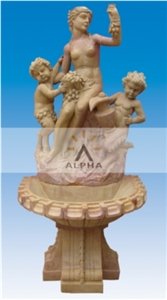 Mother and Chilren Statue Wall Fountain, China Royal Beige Marble Wall Fountain Mother and Chilren Statue Wall Fountain, China Royal Beige Marble Wall Fountain
