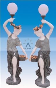 Marble Lamp Statues