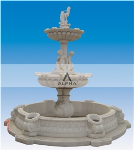 Stone Fountain For Garden, White Marble Fountain