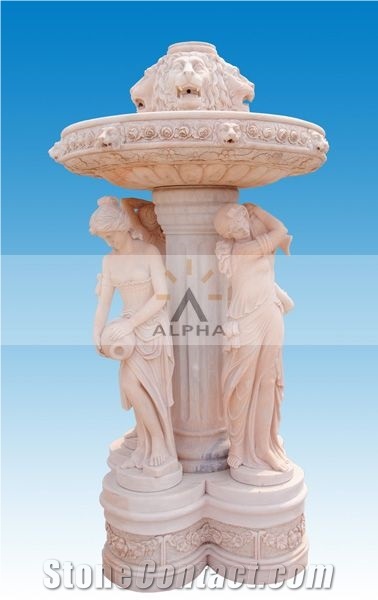 Sunset Red Marble Fountain