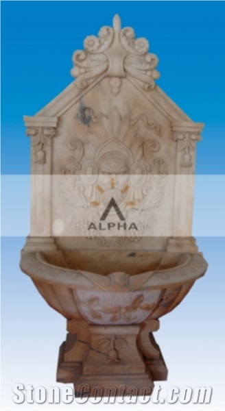 Sunset Red Marble Wall Fountain