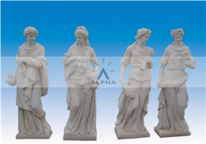 The Four Seasons Of God, White Marble Sculpture, Statue