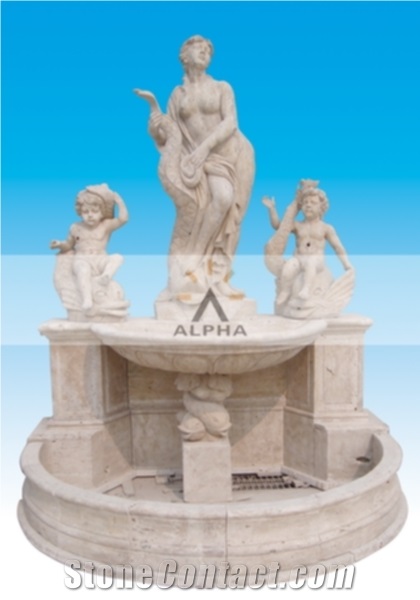 White Travertine Fountain