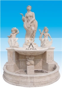 White Travertine Fountain
