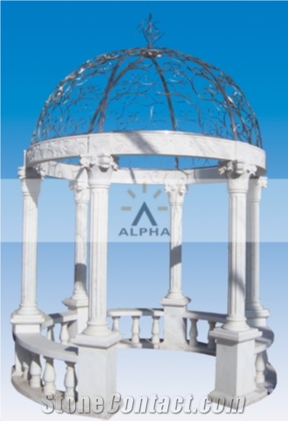 White Marble Gazebo SG-009, Fangshan White Marble Gazebo