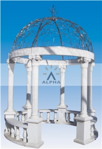 White Marble Gazebo SG-009, Fangshan White Marble Gazebo