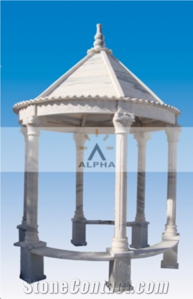 White Marble Gazebo SG-011, Dynasty White Marble Gazebo