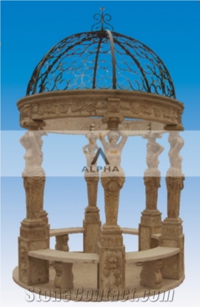 Yellow Travertine Gazebo