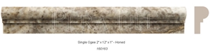 Hun Silver Travertine Honed Single Ogee Moulding, Silver Grey Travertine Moulding