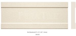 Limra Limestone Honed Box Baseboard Molding, Limra White Limestone Molding