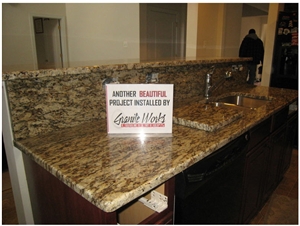 Juparana Boreal Kitchen Countertops, Juparana Boreal Yellow Granite Kitchen Countertops