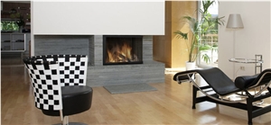 Silver Travertine Fireplace, Ash Grey Travertine Fireplace