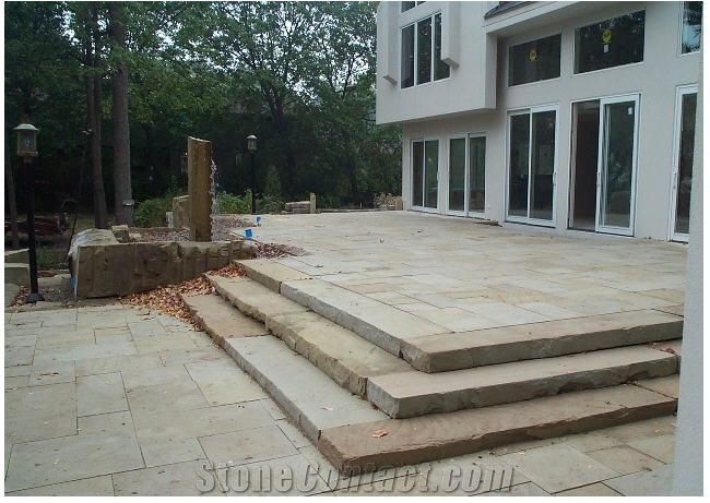 Ohio Sandstone, Berea Sandstone Patio and Steps, Ohio Beige Sandstone Patio