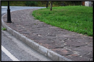 Xisto Marron Slate Irregular Flag Walkway, Xisto Marron Brown Slate Cobble, Pavers Xisto Marron Slate Irregular Flag Walkway, Xisto Marron Brown Slate Cobble, Pavers