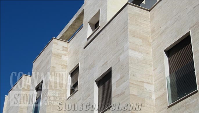 Olivillo Travertine Facade, Olivillo Brown Travertine Facade
