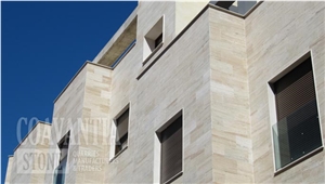 Olivillo Travertine Facade, Olivillo Brown Travertine Facade