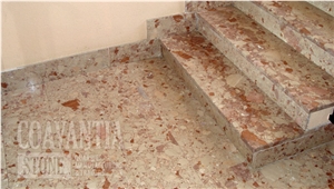 Red Marble Picasso, Rojo Picasso Marble Stairs, Fl